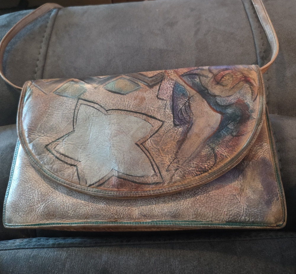 Jane Yoo Abstract Vintage Leather Purse